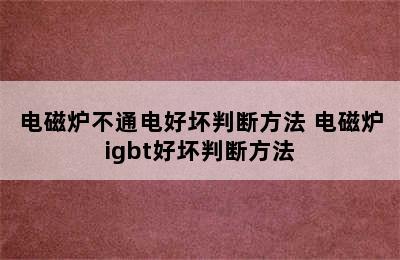 电磁炉不通电好坏判断方法 电磁炉igbt好坏判断方法